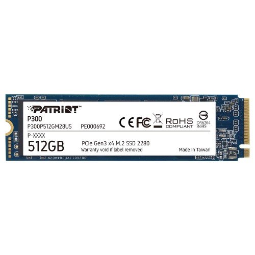 Patriot P300 512GB M.2 2280 PCIe Gen 3 x4 NVMe Internal SSD